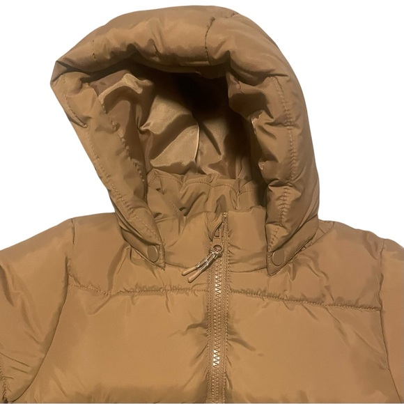 H&M Toddler Tan Puffer Jacket Detachable Hood Pockets Size 2T - Picture 4 of 6